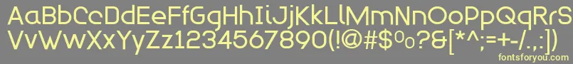 Modulario-fontti – keltaiset fontit harmaalla taustalla