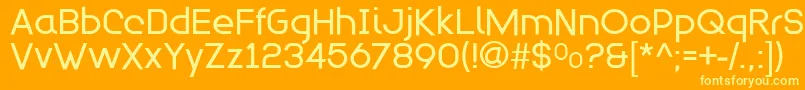 Modulario Font – Yellow Fonts on Orange Background