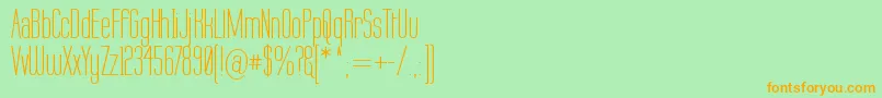 Labtop ffy-Schriftart – Orangefarbene Schriften auf grünem Hintergrund