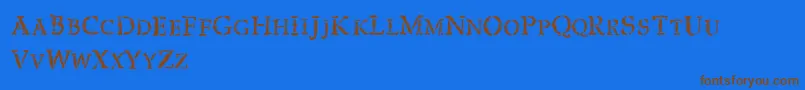 Шрифт VtksExpert – коричневые шрифты на синем фоне