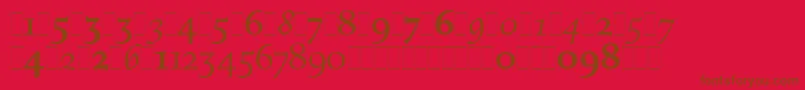 FiguralOsFiguresLetPlain.1.0-Schriftart – Braune Schriften auf rotem Hintergrund