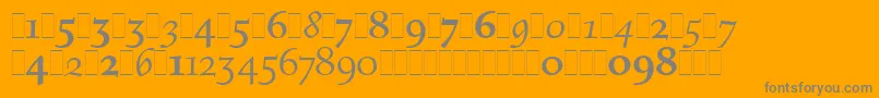 FiguralOsFiguresLetPlain.1.0 Font – Gray Fonts on Orange Background