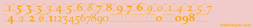 フォントFiguralOsFiguresLetPlain.1.0 – オレンジの文字がピンクの背景にあります。