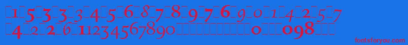 フォントFiguralOsFiguresLetPlain.1.0 – 赤い文字の青い背景