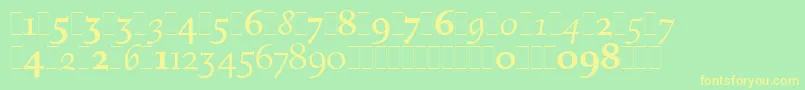 FiguralOsFiguresLetPlain.1.0-fontti – keltaiset fontit vihreällä taustalla