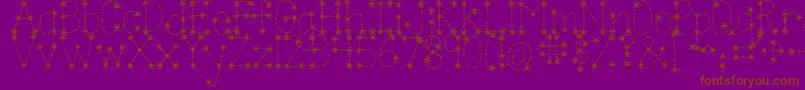 Fonte Jandasparkleandshinebold – fontes marrons em um fundo roxo