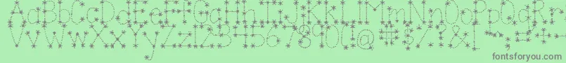 フォントJandasparkleandshinebold – 緑の背景に灰色の文字