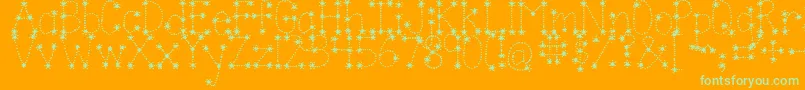 Jandasparkleandshinebold-Schriftart – Grüne Schriften auf orangefarbenem Hintergrund