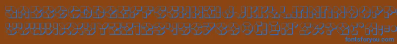 フォントZoomrunner3D – 茶色の背景に青い文字