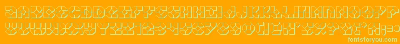 Zoomrunner3D-Schriftart – Grüne Schriften auf orangefarbenem Hintergrund