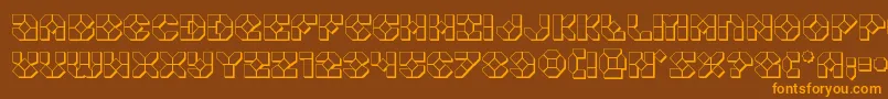 Zoomrunner3D-Schriftart – Orangefarbene Schriften auf braunem Hintergrund