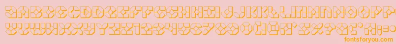 Zoomrunner3D-Schriftart – Orangefarbene Schriften auf rosa Hintergrund