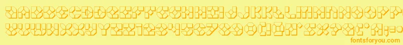Zoomrunner3D-Schriftart – Orangefarbene Schriften auf gelbem Hintergrund