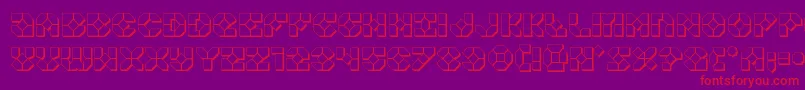 Zoomrunner3D-Schriftart – Rote Schriften auf violettem Hintergrund