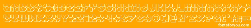 Zoomrunner3D-Schriftart – Weiße Schriften auf orangefarbenem Hintergrund