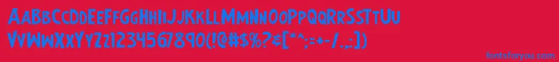 Earthsmightiestexpand Font – Blue Fonts on Red Background