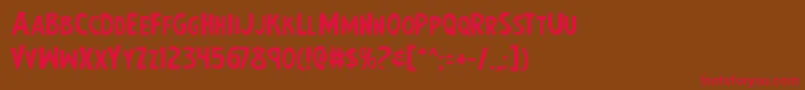 Earthsmightiestexpand Font – Red Fonts on Brown Background
