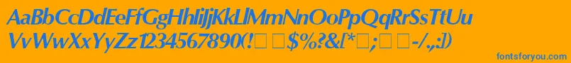 OpartMediumItalic Font – Blue Fonts on Orange Background