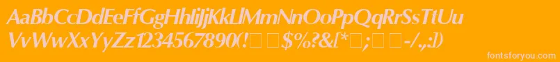 OpartMediumItalic Font – Pink Fonts on Orange Background