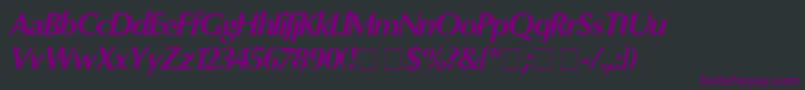 OpartMediumItalic Font – Purple Fonts on Black Background