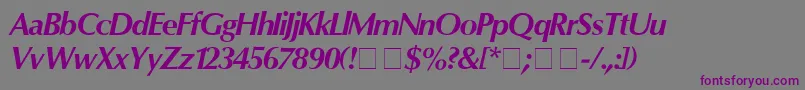 OpartMediumItalic Font – Purple Fonts on Gray Background