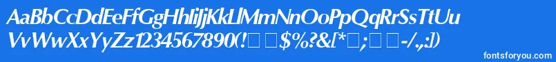 OpartMediumItalic Font – White Fonts on Blue Background