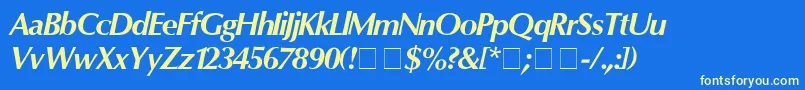 OpartMediumItalic Font – Yellow Fonts on Blue Background