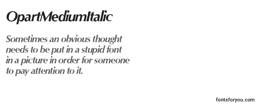 Review of the OpartMediumItalic Font
