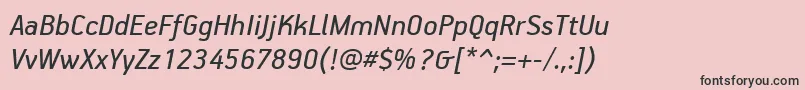 フォントPfhandbookproItalic – ピンクの背景に黒い文字
