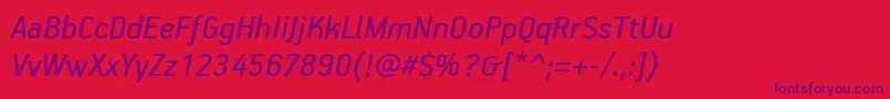 PfhandbookproItalic-Schriftart – Violette Schriften auf rotem Hintergrund