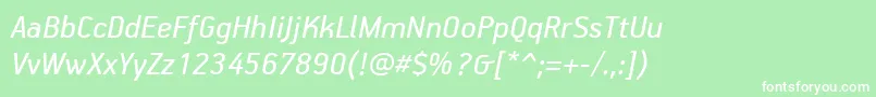 PfhandbookproItalic Font – White Fonts on Green Background