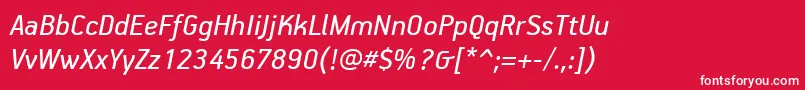 PfhandbookproItalic Font – White Fonts on Red Background