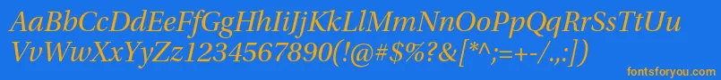 UtopiastdSubhit Font – Orange Fonts on Blue Background