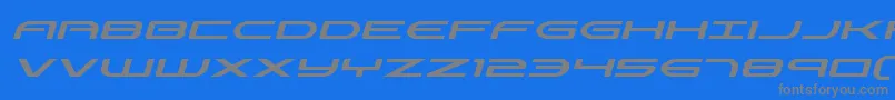 フォントAntietamital – 青い背景に灰色の文字