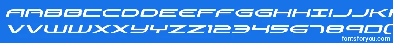 フォントAntietamital – 青い背景に白い文字