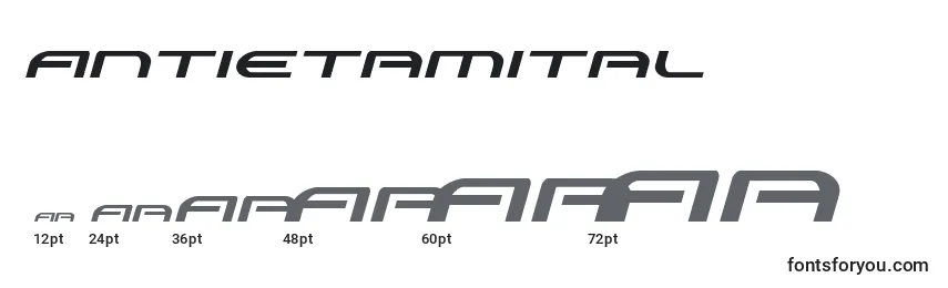 Antietamital Font Sizes