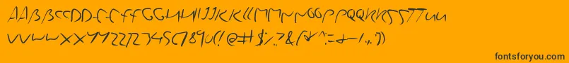 Yourstruly-Schriftart – Schwarze Schriften auf orangefarbenem Hintergrund