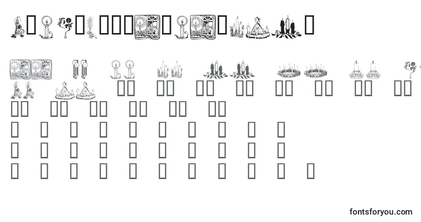 Schriftart KrChristmasCandles – Alphabet, Zahlen, spezielle Symbole
