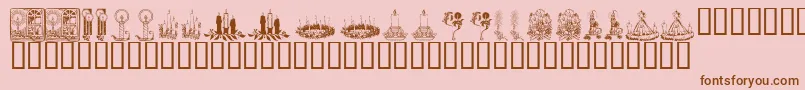 KrChristmasCandles Font – Brown Fonts on Pink Background