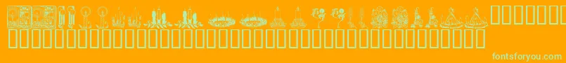 KrChristmasCandles Font – Green Fonts on Orange Background