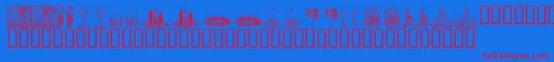 フォントKrChristmasCandles – 赤い文字の青い背景