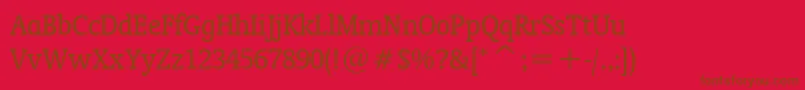 OrandaCondensedBt Font – Brown Fonts on Red Background