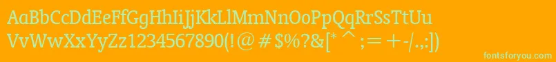 OrandaCondensedBt Font – Green Fonts on Orange Background