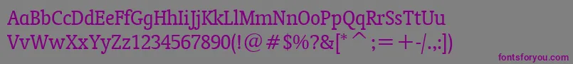 Шрифт OrandaCondensedBt – фиолетовые шрифты на сером фоне