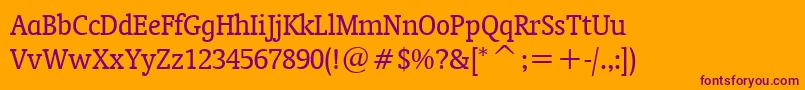 OrandaCondensedBt Font – Purple Fonts on Orange Background
