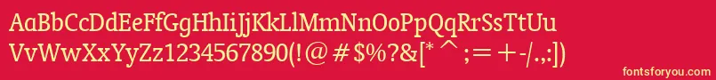 OrandaCondensedBt Font – Yellow Fonts on Red Background