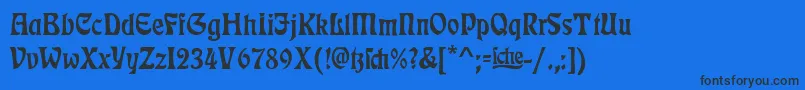 RudelsbergAlternate Font – Black Fonts on Blue Background