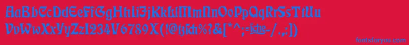 Шрифт RudelsbergAlternate – синие шрифты на красном фоне