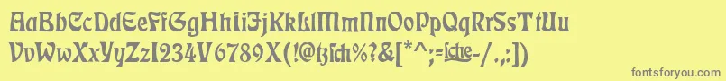 フォントRudelsbergAlternate – 黄色の背景に灰色の文字