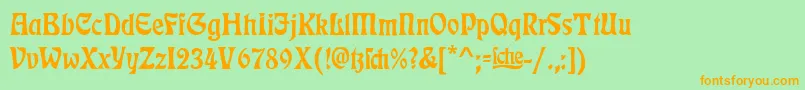 RudelsbergAlternate Font – Orange Fonts on Green Background